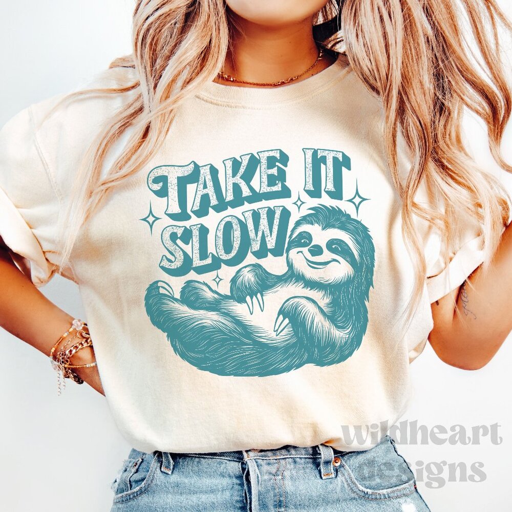 Take It Slow Shirt, Sloth Shirt, Animal Lover Shirt - Heather Dust